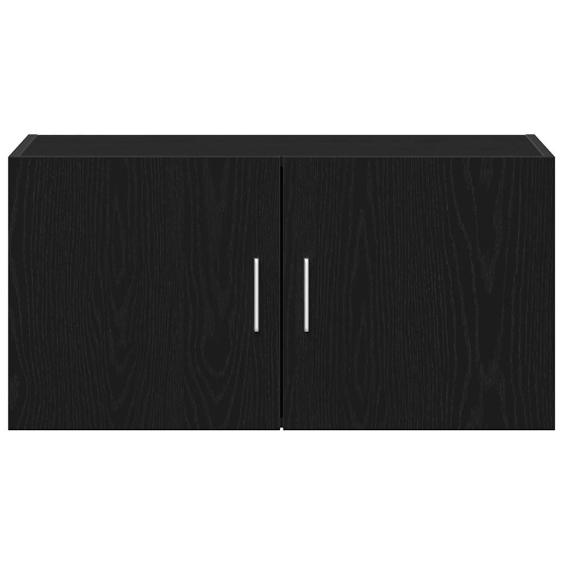 Wandschrank Schwarz Eichen-Optik 80x39x40 cm Holzwerkstoff