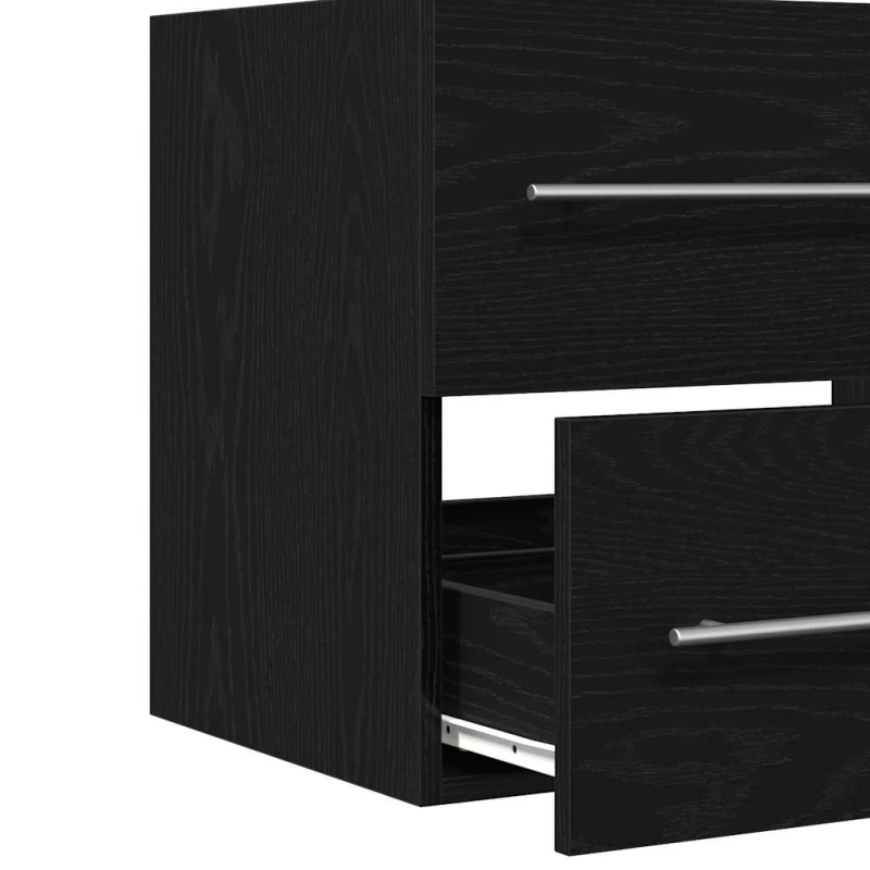 Waschbeckenunterschrank Schwarz Eichen-Optik 60x38,5x48 cm