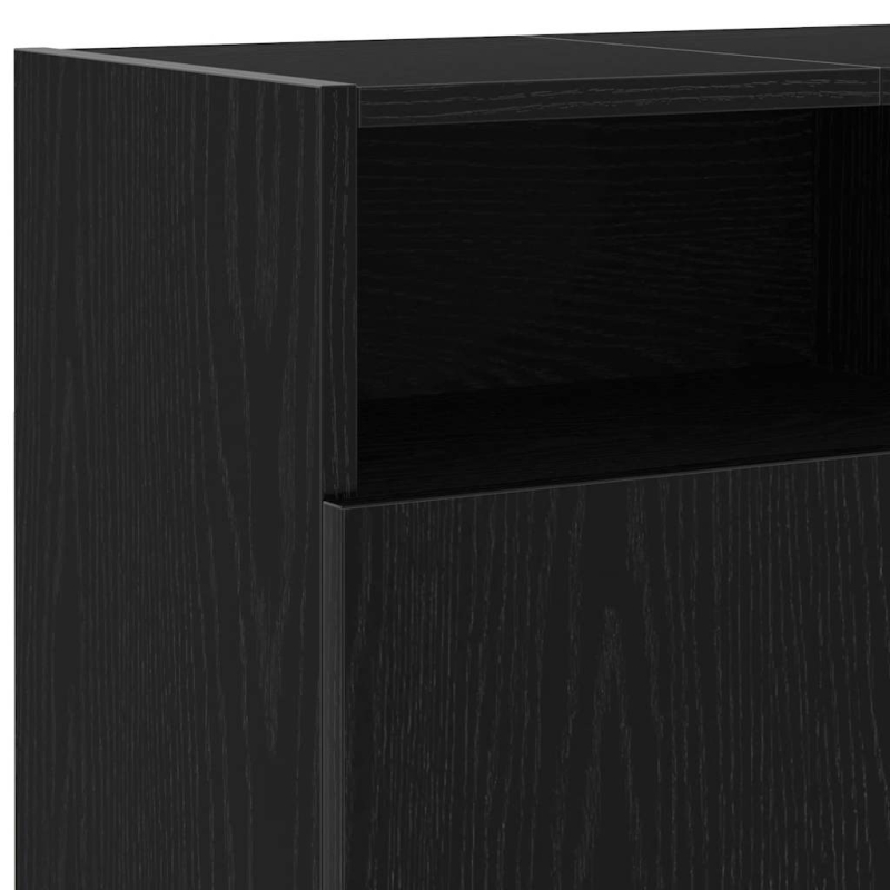 TV-Schrank mit LED-Leuchten Schwarz Eichen-Optik 120x30x50 cm