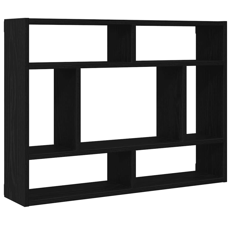 Wandregal Schwarz Eichen-Optik 75x16x55 cm Holzwerkstoff