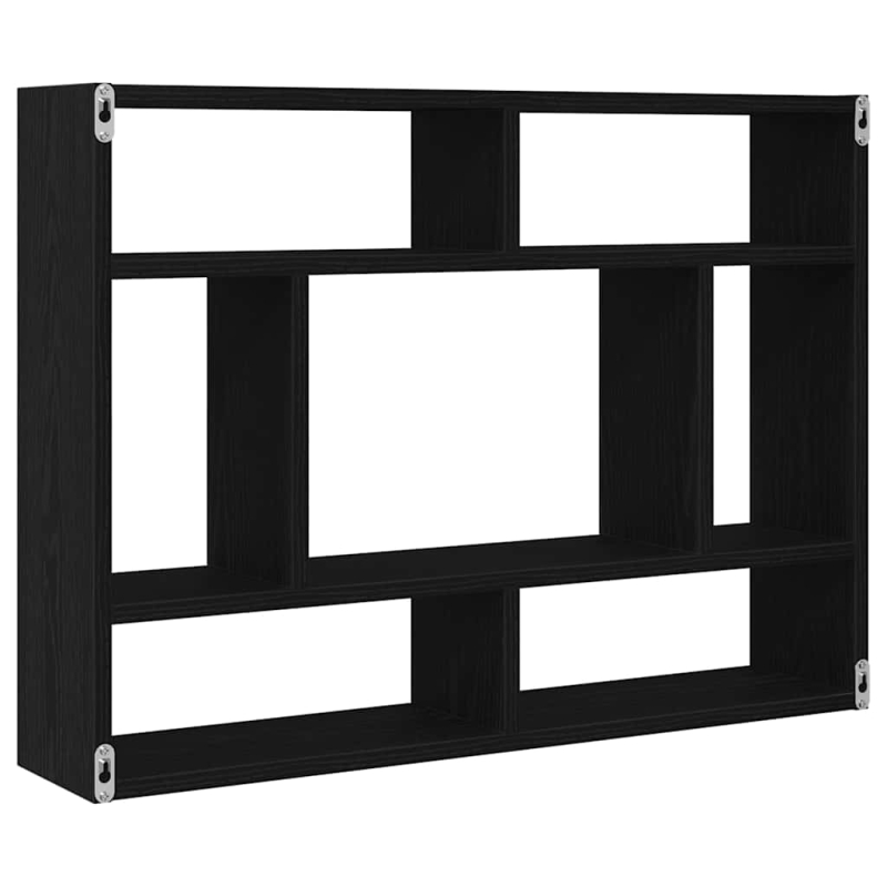 Wandregal Schwarz Eichen-Optik 75x16x55 cm Holzwerkstoff