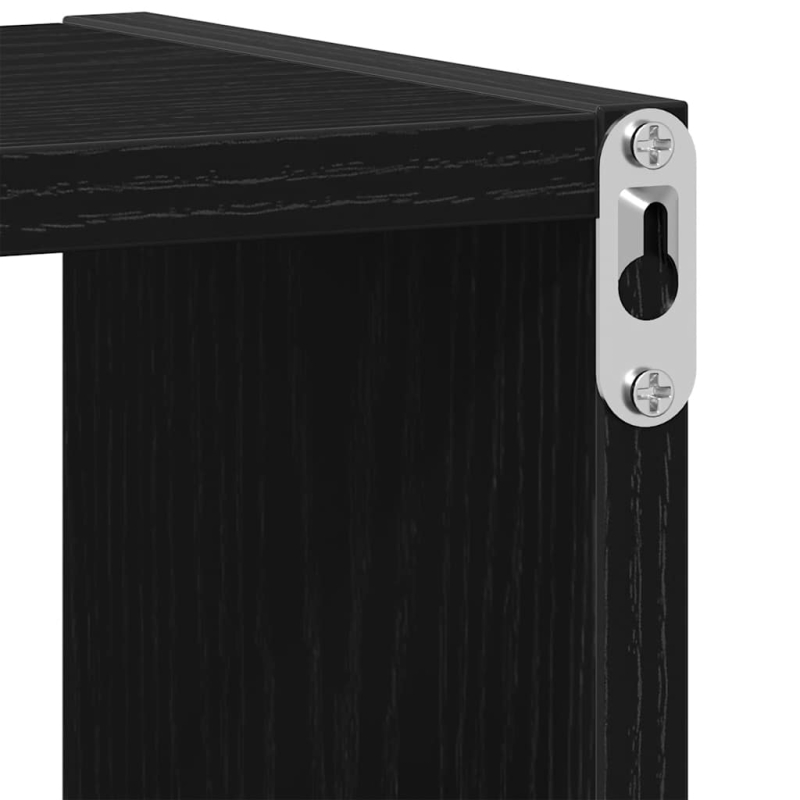 Wandregal Schwarz Eichen-Optik 75x16x55 cm Holzwerkstoff