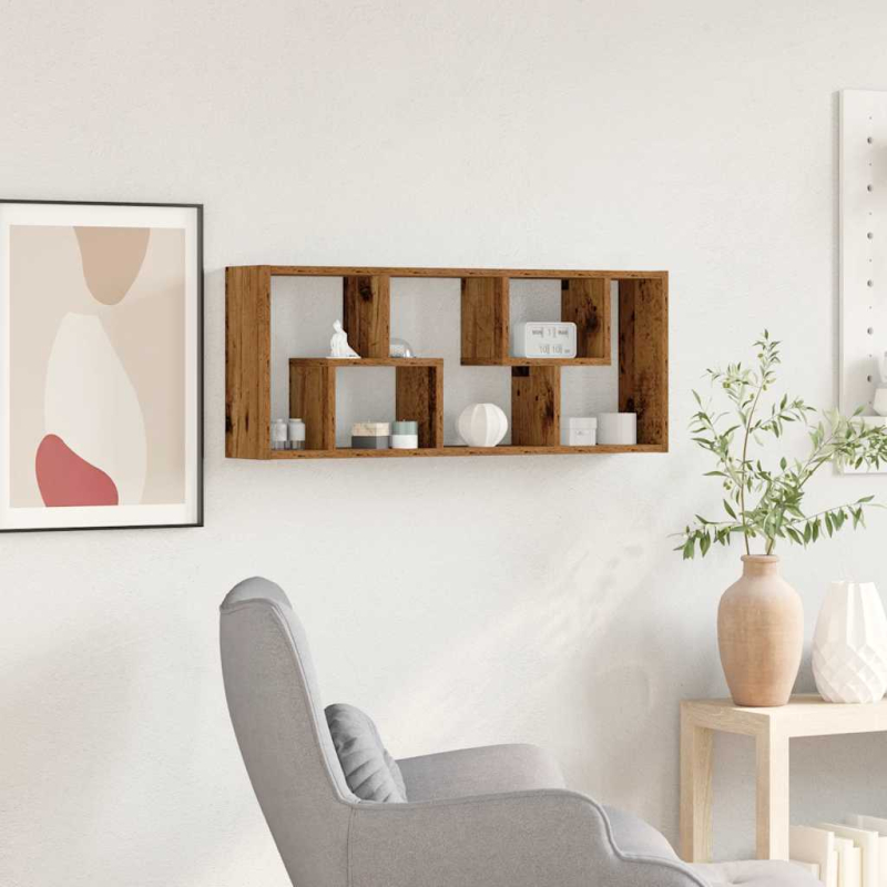 Wandregal Altholz-Optik 36x16x90 cm Holzwerkstoff