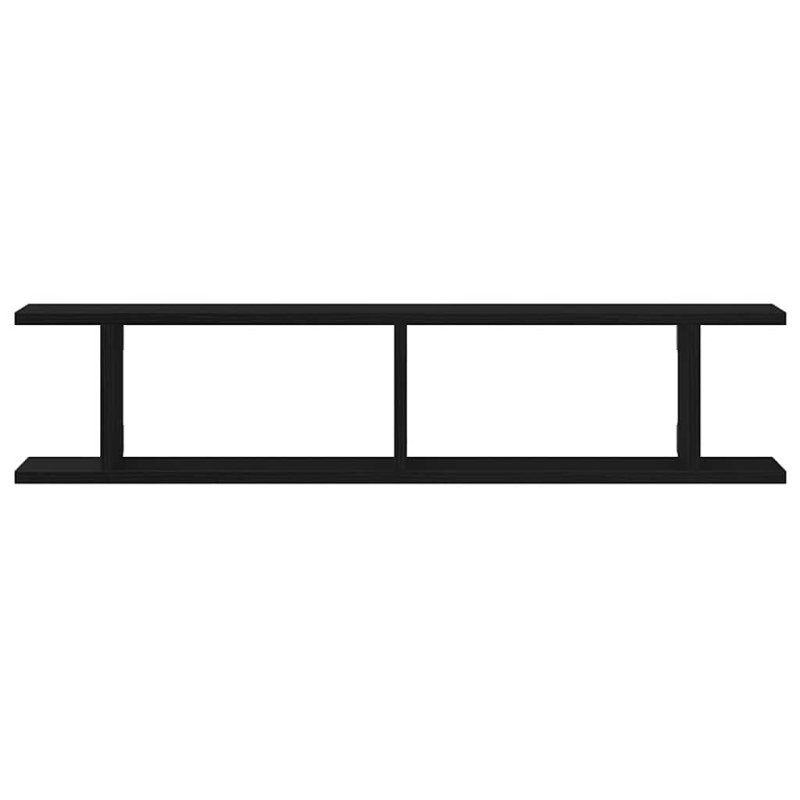 Wandregale 2 Stk. Schwarz Eichen-Optik 90x18x20cm Holzwerkstoff