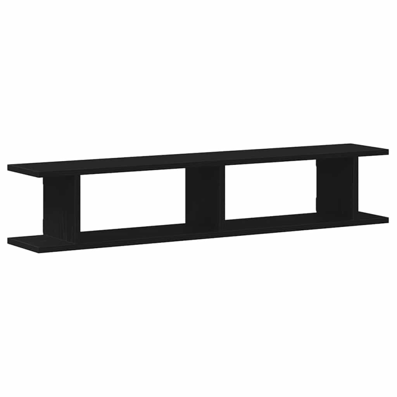 Wandregale 2Stk. Schwarz Eichen-Optik 105x18x20cm Holzwerkstoff