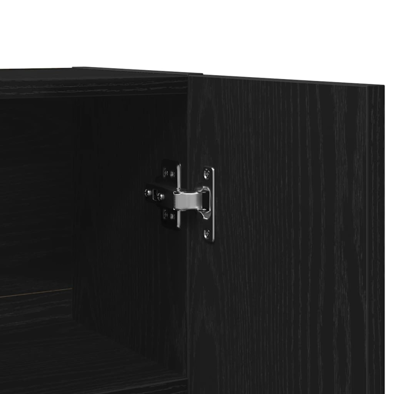 Waschmaschinenschrank Schwarz Eichen-Optik 70,5x25,5x90 cm