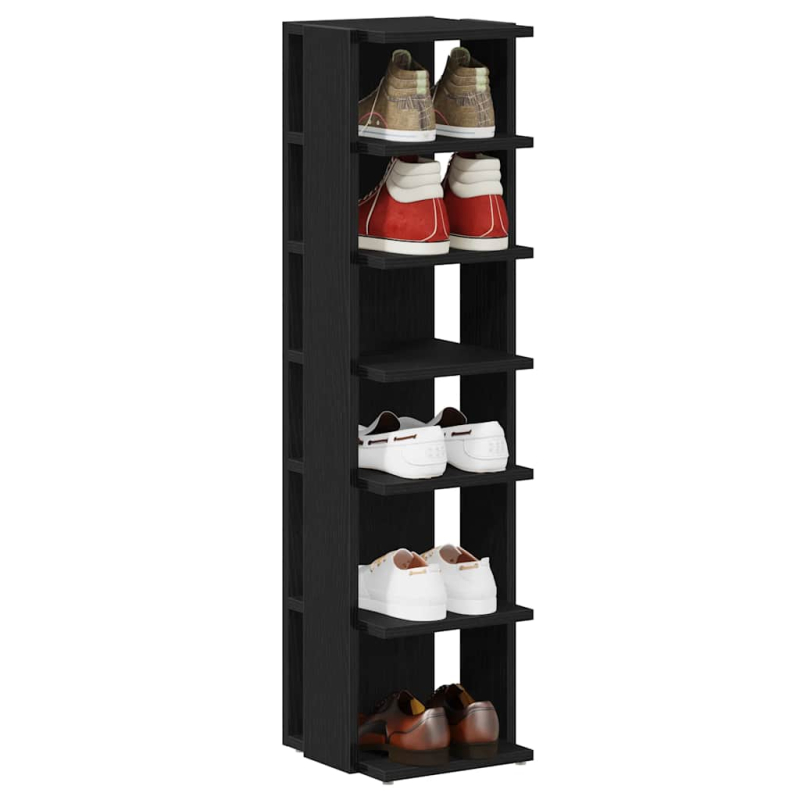 Schuhschränke 2 Stk. Schwarz Eichen-Optik 25x27x102 cm