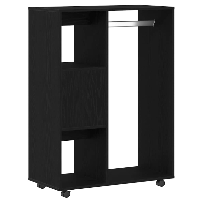 Kleiderschrank Schwarz Eichen-Optik 80x40x110 cm Holzwerkstoff