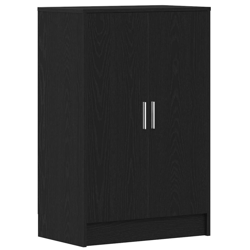 Schuhschrank Schwarz Eichen-Optik 60x35x92 cm Holzwerkstoff
