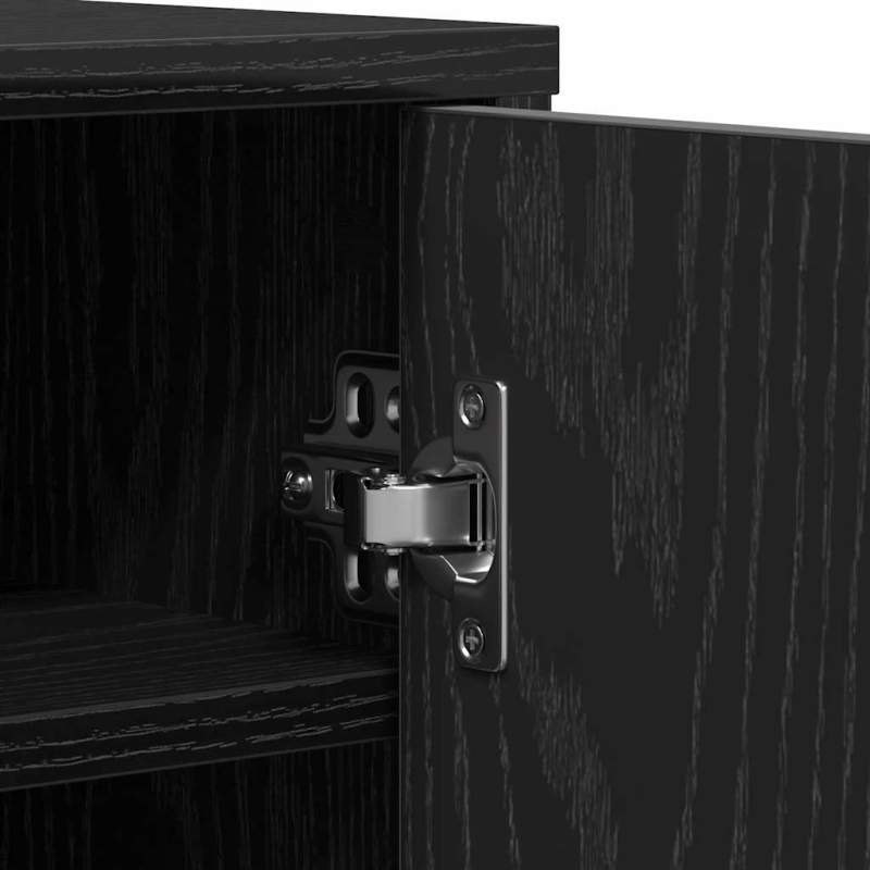 Schuhschrank Schwarz Eichen-Optik 60x35x92 cm Holzwerkstoff