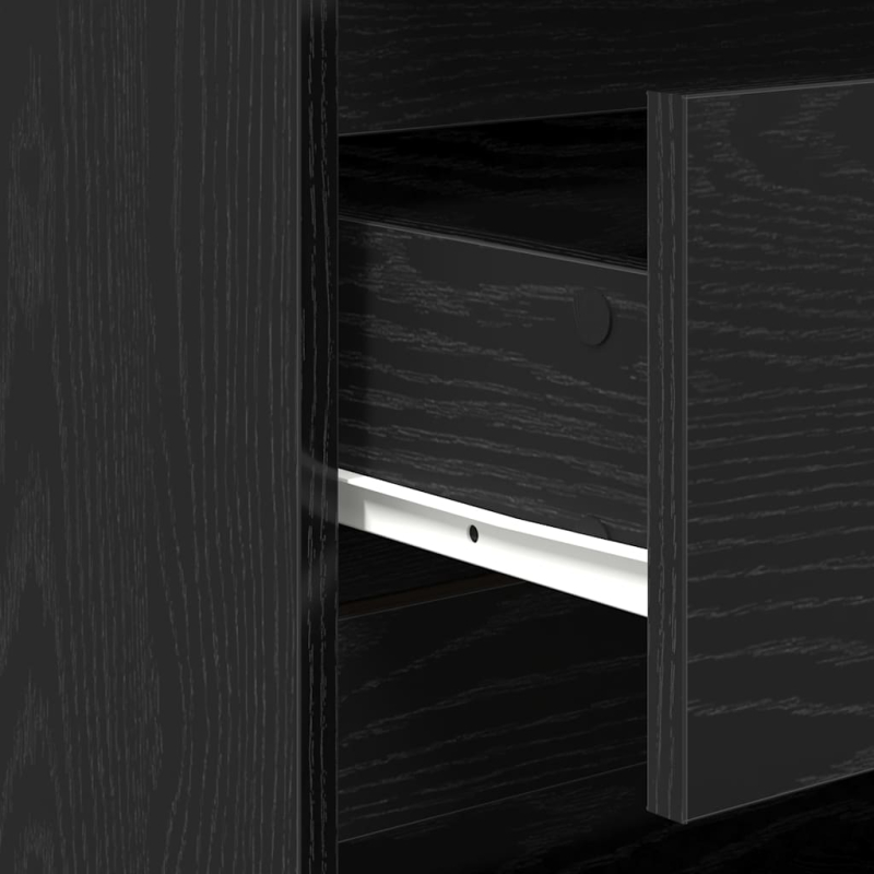Sideboard Schwarz Eichen-Optik 70x41x75 cm Holzwerkstoff