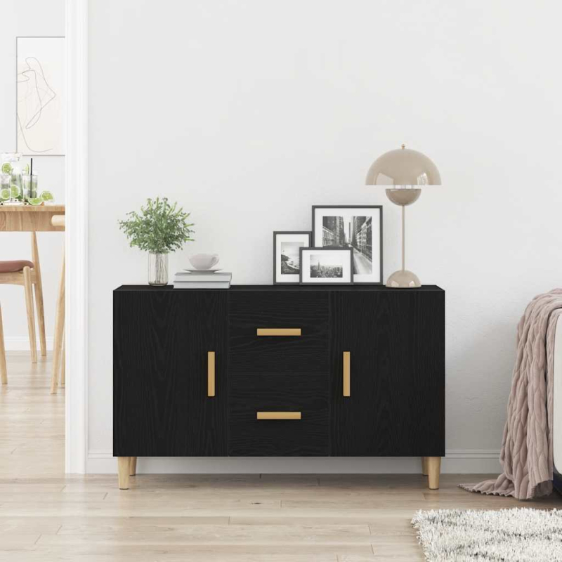Sideboard Schwarz Eichen-Optik 100x36x60 cm Holzwerkstoff