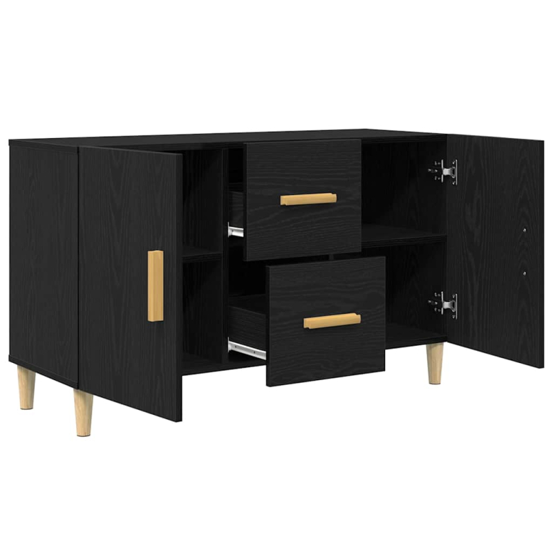 Sideboard Schwarz Eichen-Optik 100x36x60 cm Holzwerkstoff