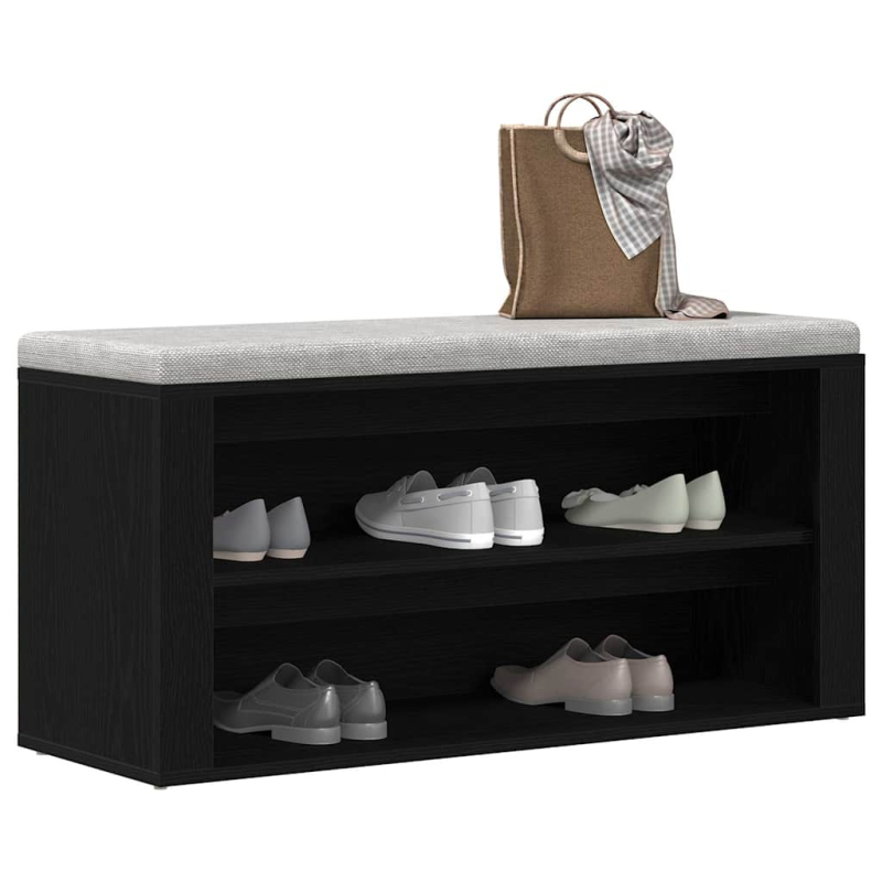 Schuhbank Schwarze Eiche 100 x 35 x 45 cm Holzwerkstoff