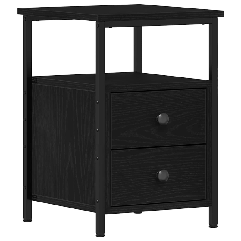 Nachttisch Schwarz Eichen-Optik 34x35,5x50 cm Holzwerkstoff
