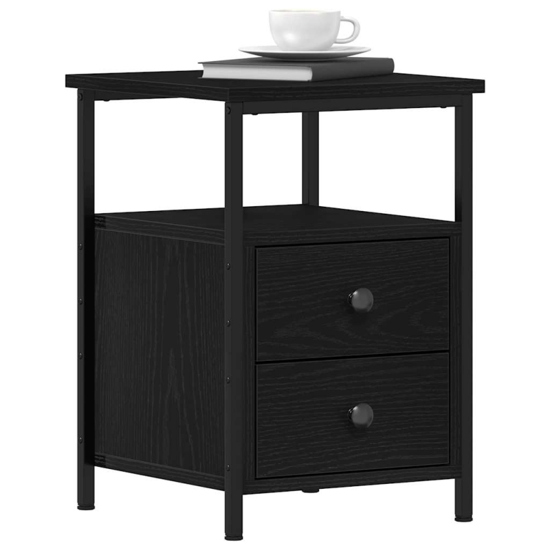 Nachttische 2 Stk. Schwarze Eiche 34x35,5x50 cm Holzwerkstoff