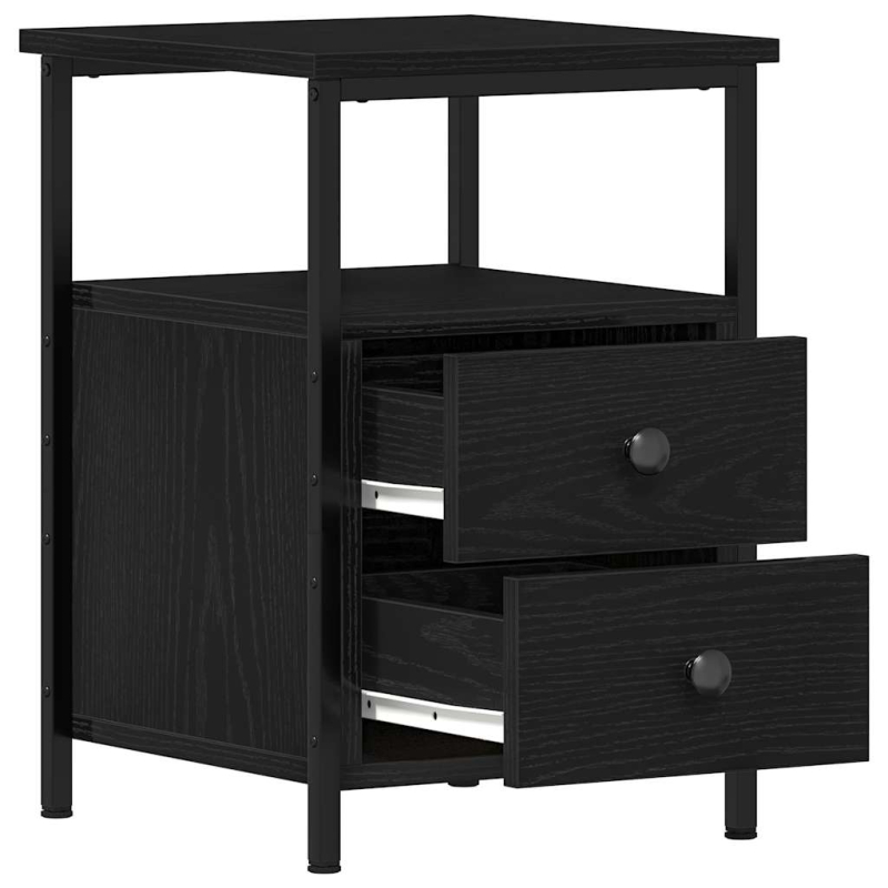 Nachttische 2 Stk. Schwarze Eiche 34x35,5x50 cm Holzwerkstoff