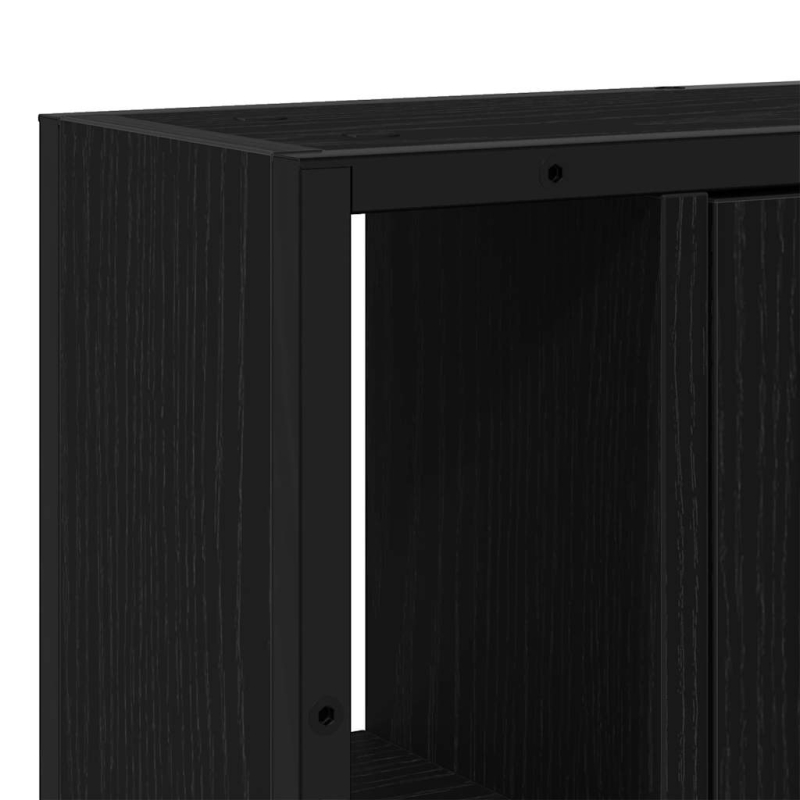 Bad-Spiegelschrank Schwarz Eiche-Optik 60x16x60cm Holzwerkstoff