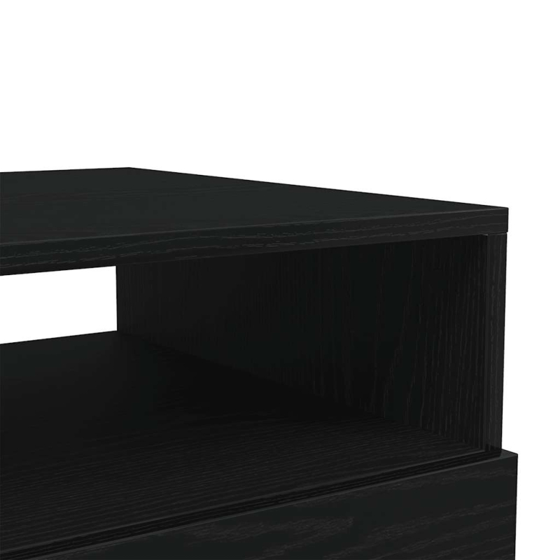 Couchtisch mit LED-Leuchten Schwarz Eichen-Optik 50x49x40 cm