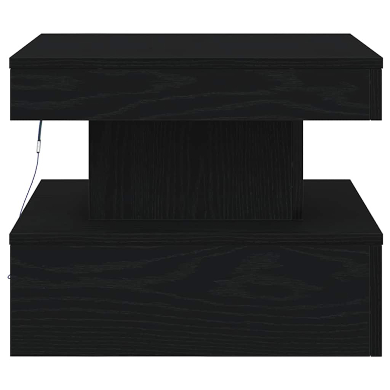 Couchtisch mit LED-Leuchten Schwarz Eichen-Optik 50x50x40 cm