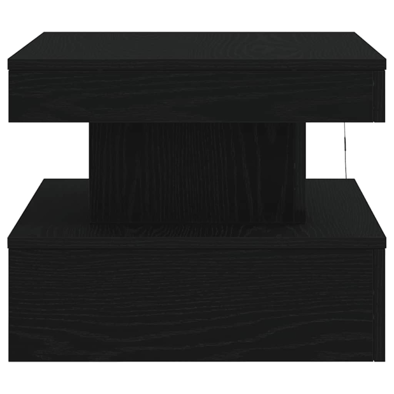 Couchtisch mit LED-Leuchten Schwarz Eichen-Optik 50x50x40 cm