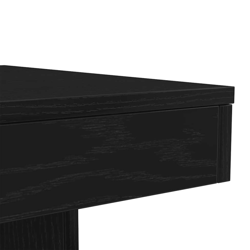 Couchtisch mit LED-Leuchten Schwarz Eichen-Optik 50x50x40 cm