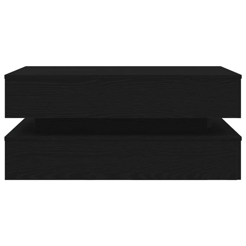 Couchtisch mit LED-Leuchten Schwarz Eichen-Optik 90x50x40 cm