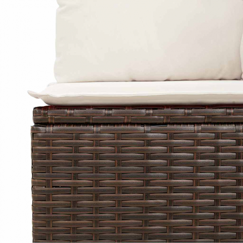 2-tlg. Garten-Sofagarnitur mit Kissen Braun Poly Rattan Akazie