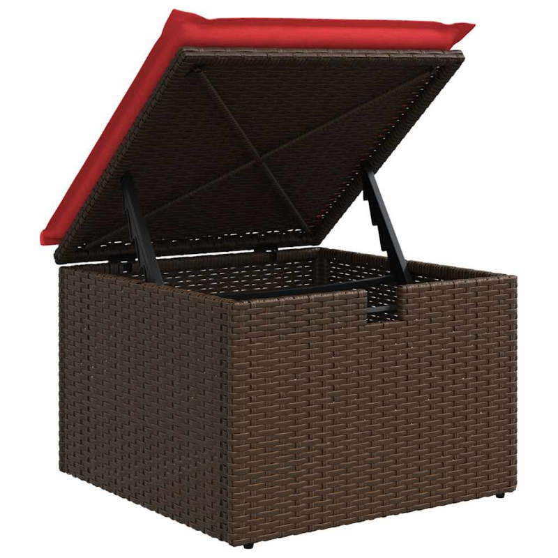 8-tlg. Garten-Sofagarnitur mit Kissen Braun Poly Rattan