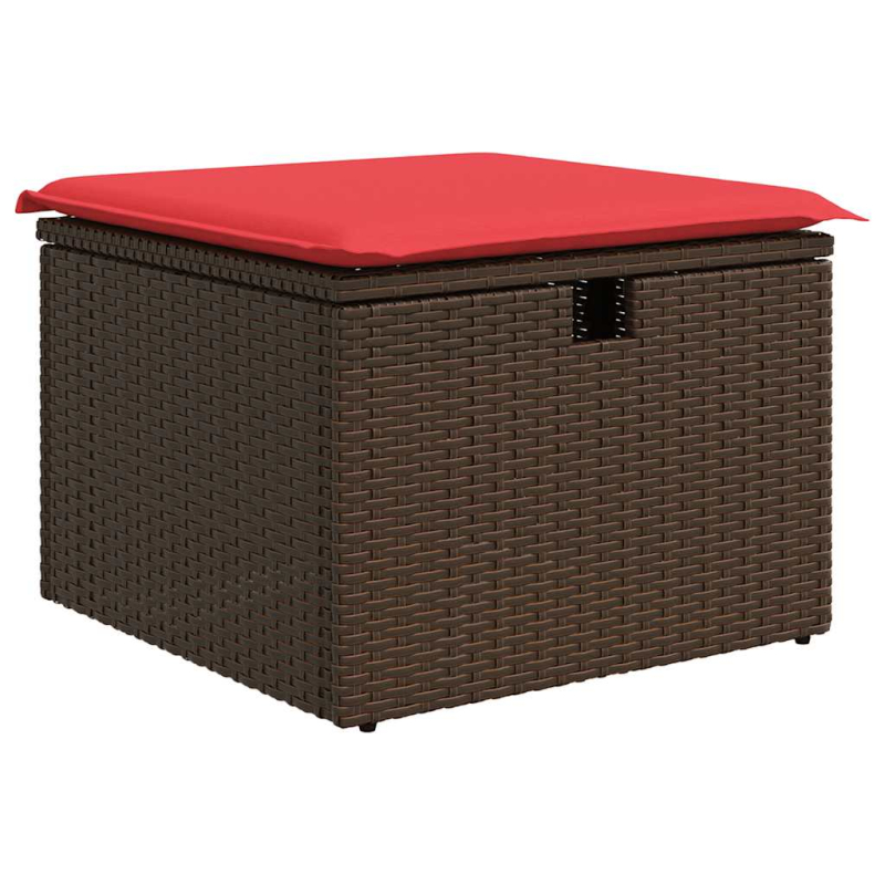 9-tlg. Garten-Sofagarnitur mit Kissen Braun Poly Rattan