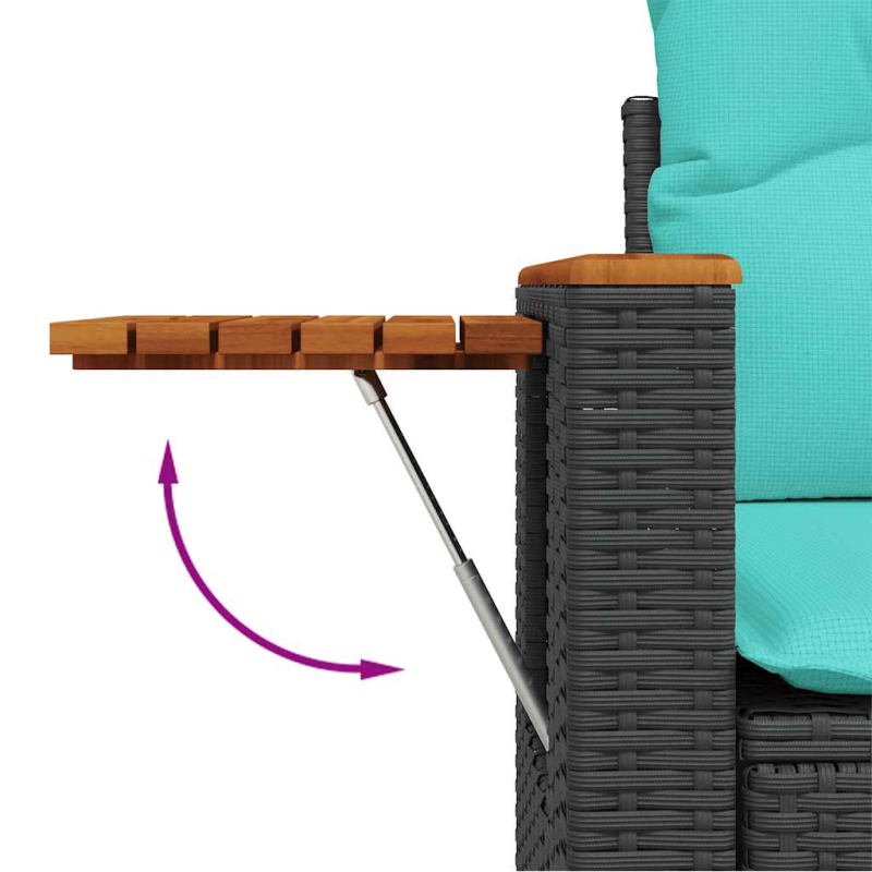 6-tlg. Garten-Sofagarnitur mit Kissen Grau Poly Rattan