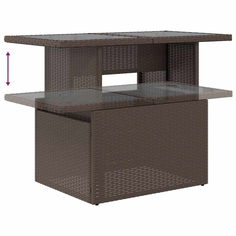 6-tlg. Garten-Sofagarnitur mit Kissen Schwarz Poly Rattan