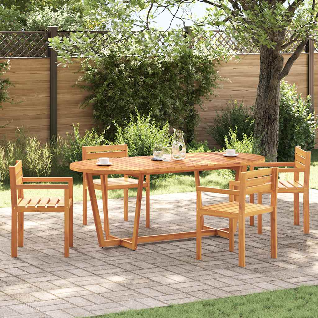 Garten-Esstisch Oval 200x90x75 cm Massivholz Akazie