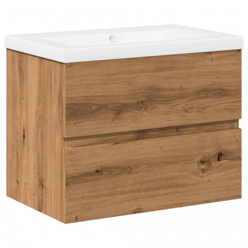 Waschbeckenunterschrank mit Einbaubecken Artisan-Eiche
