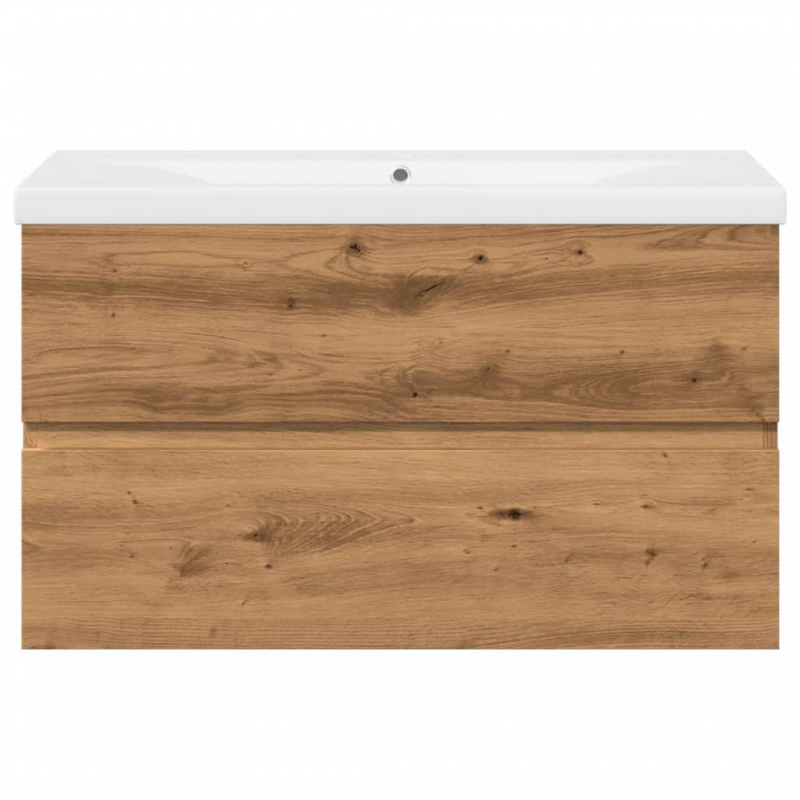 Waschbeckenunterschrank mit Einbaubecken Artisan-Eiche