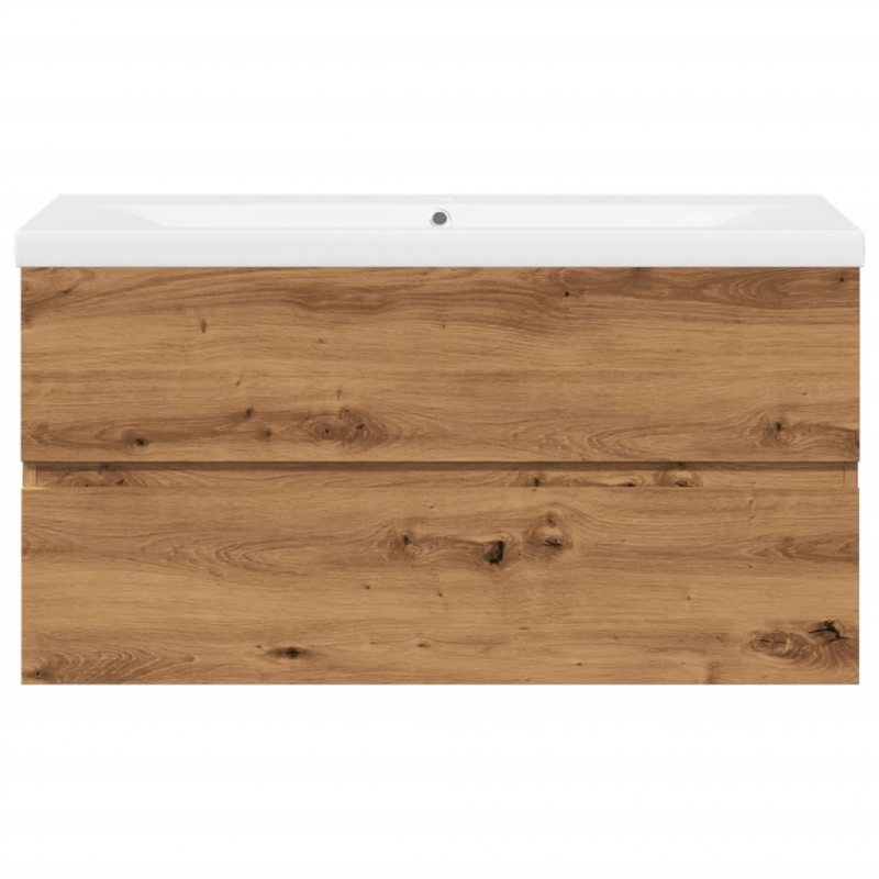 Waschbeckenunterschrank mit Einbaubecken Artisan-Eiche