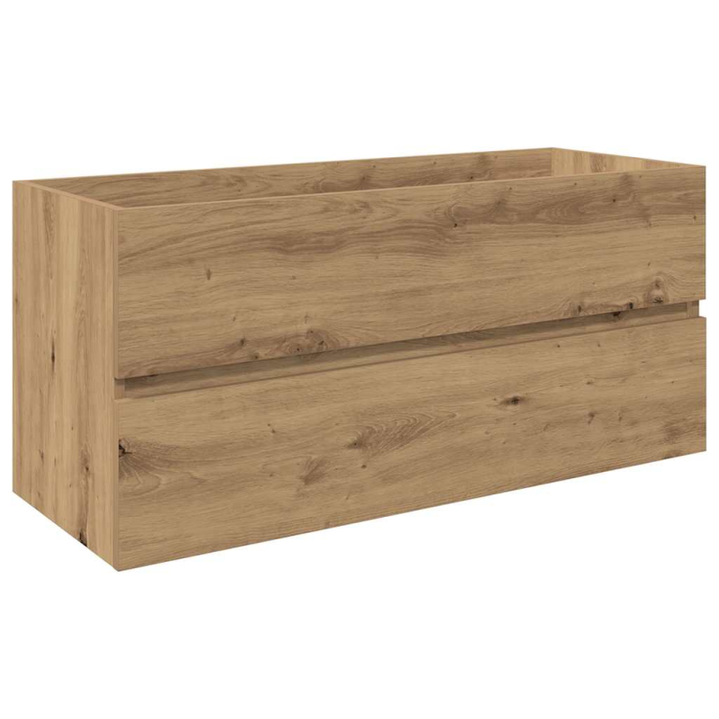Waschbeckenunterschrank mit Einbaubecken und Wasserhahn