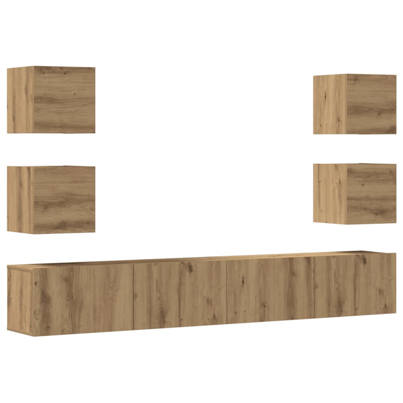 TV-Wandschränke 6 Stk. Artisan-Eiche Holzwerkstoff