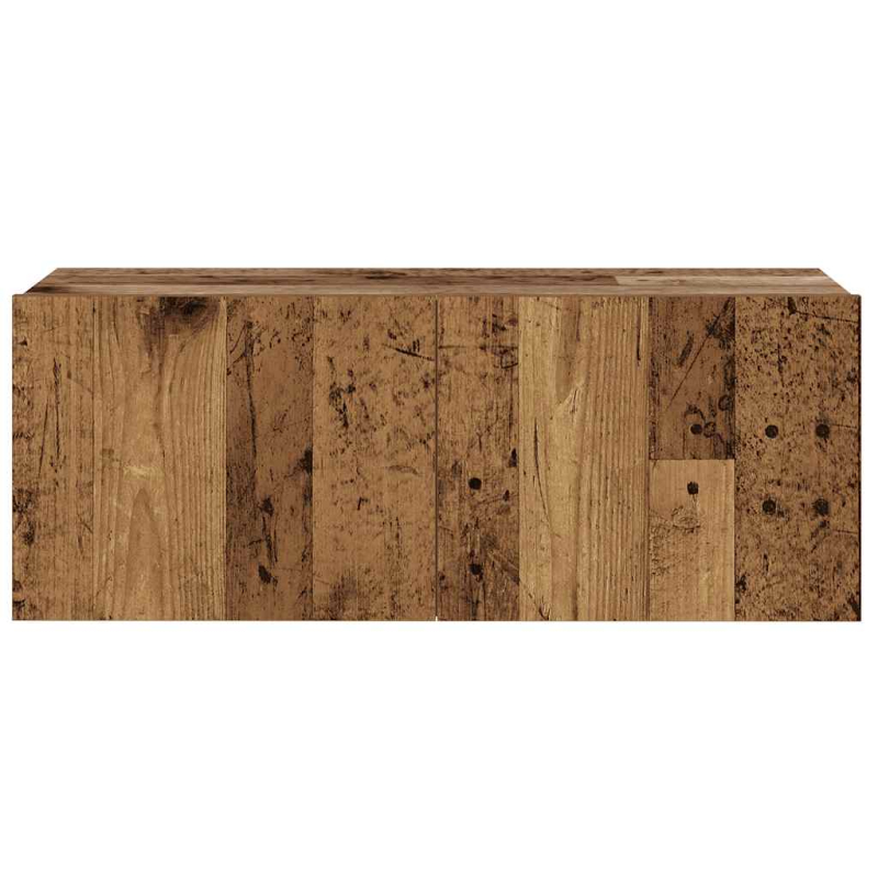8-tlg. TV-Schrank-Set Wandmontage Altholz-Optik Holzwerkstoff