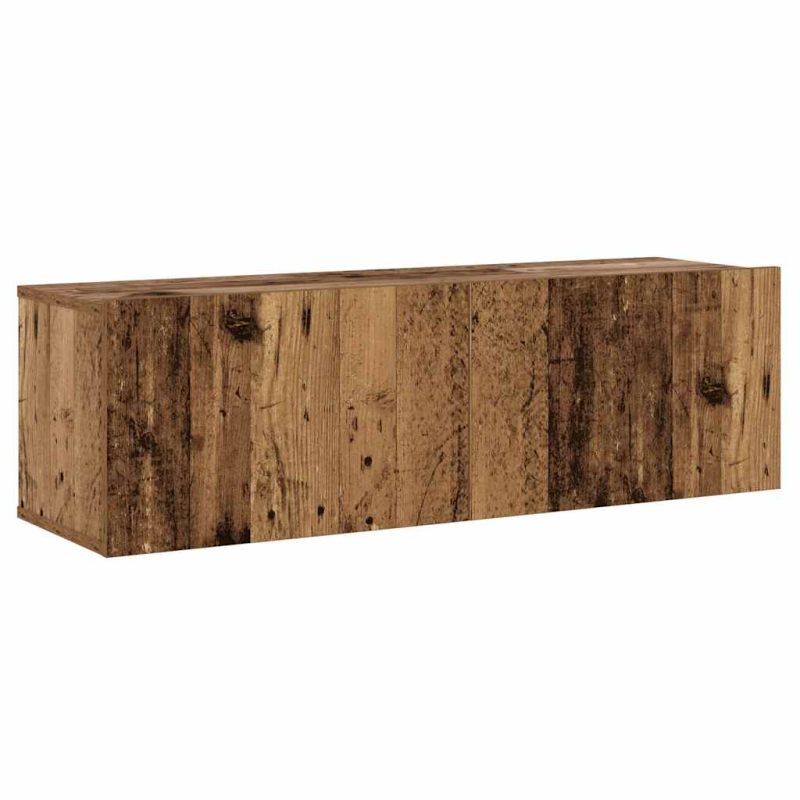 8-tlg. TV-Schrank-Set Wandmontage Altholz-Optik Holzwerkstoff