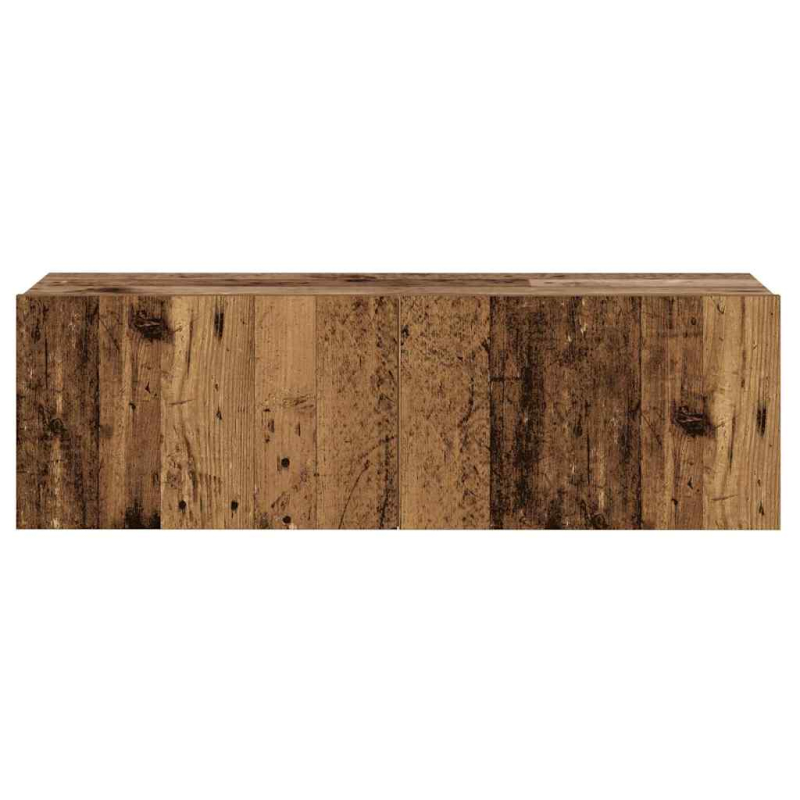 8-tlg. TV-Schrank-Set Wandmontage Altholz-Optik Holzwerkstoff