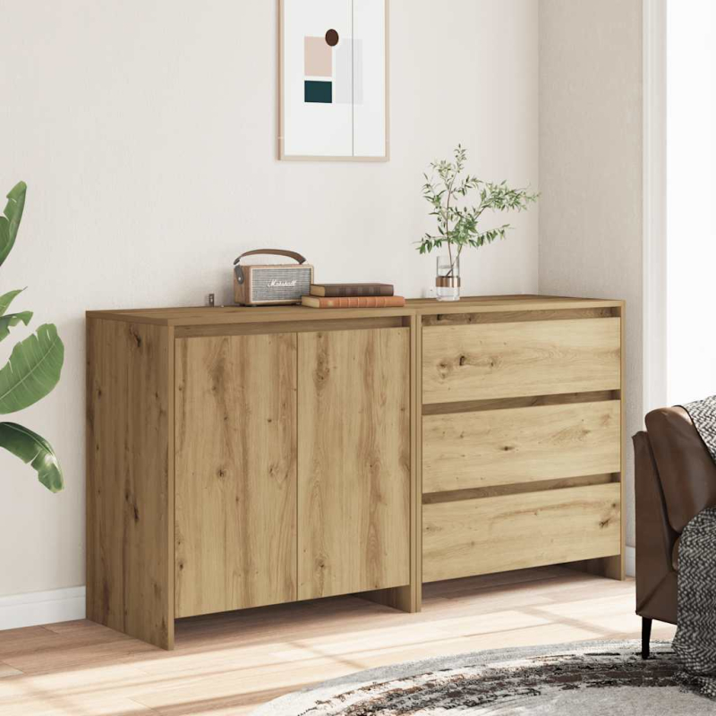 2-tlg. Sideboard Artisan-Eiche Holzwerkstoff