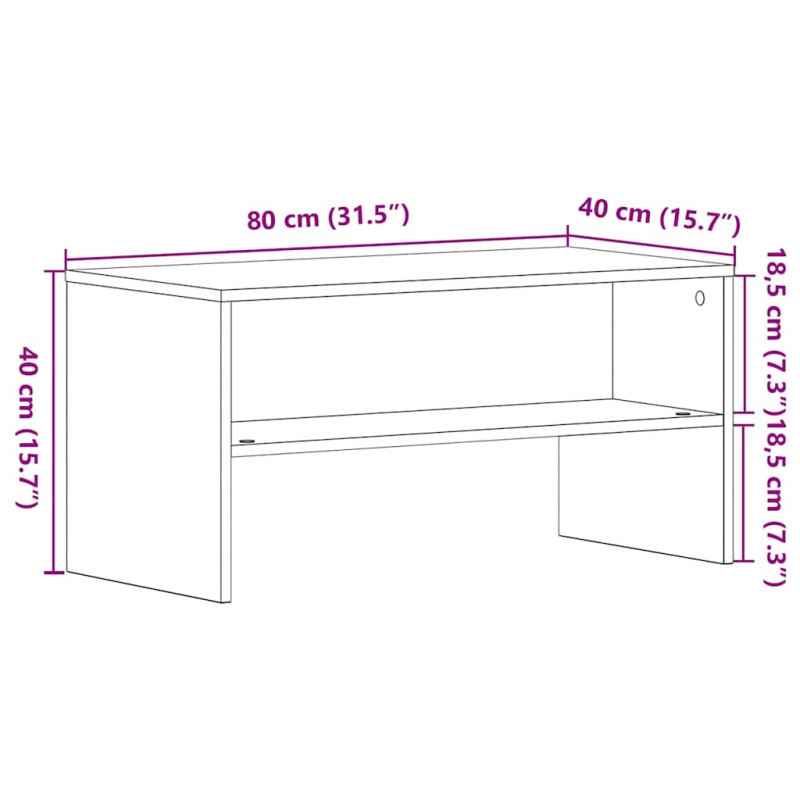 TV-Schrank Schwarz Eiche-Optik 80x40x40 cm Holzwerkstoff