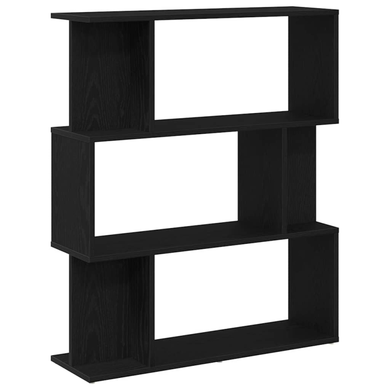 Bücherregal Schwarz Eichen-Optik 80x24x96 cm Holzwerkstoff