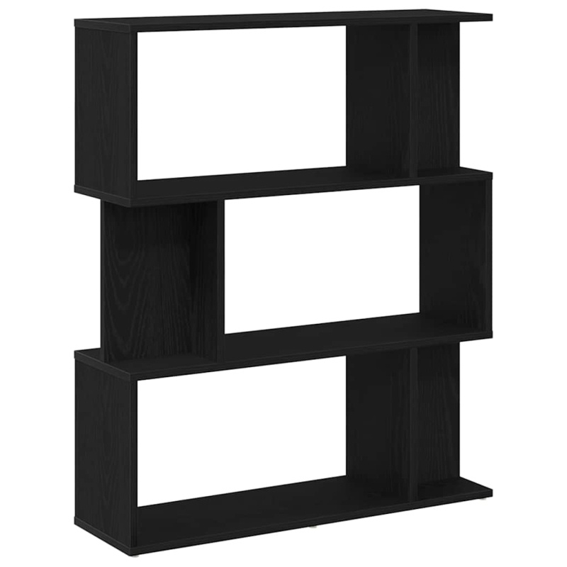 Bücherregal Schwarz Eichen-Optik 80x24x96 cm Holzwerkstoff