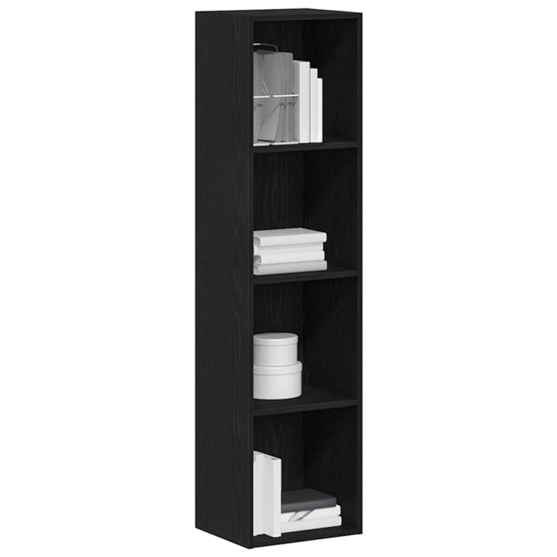 Bücherregal Schwarz Eichen-Optik 36x30x143 cm Holzwerkstoff