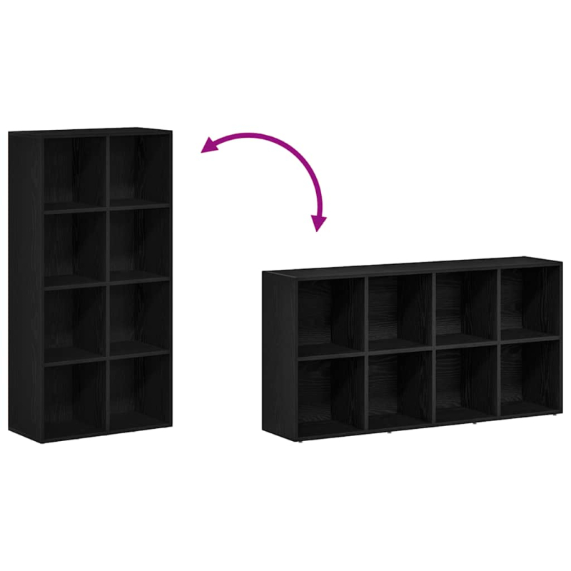 Bücherregal Schwarz Eichen-Optik 66x30x130 cm Holzwerkstoff