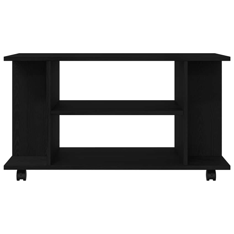 TV-Schrank mit Rollen Schwarz Eichen-Optik 80x40x45 cm