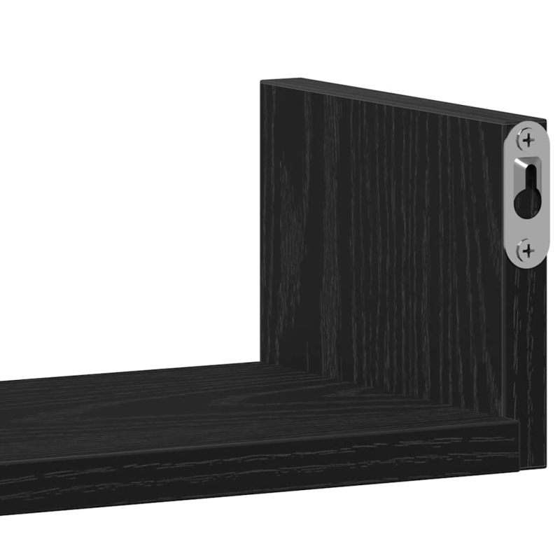 Wandregale 3 Stk. Schwarz Eichen-Optik Holzwerkstoff