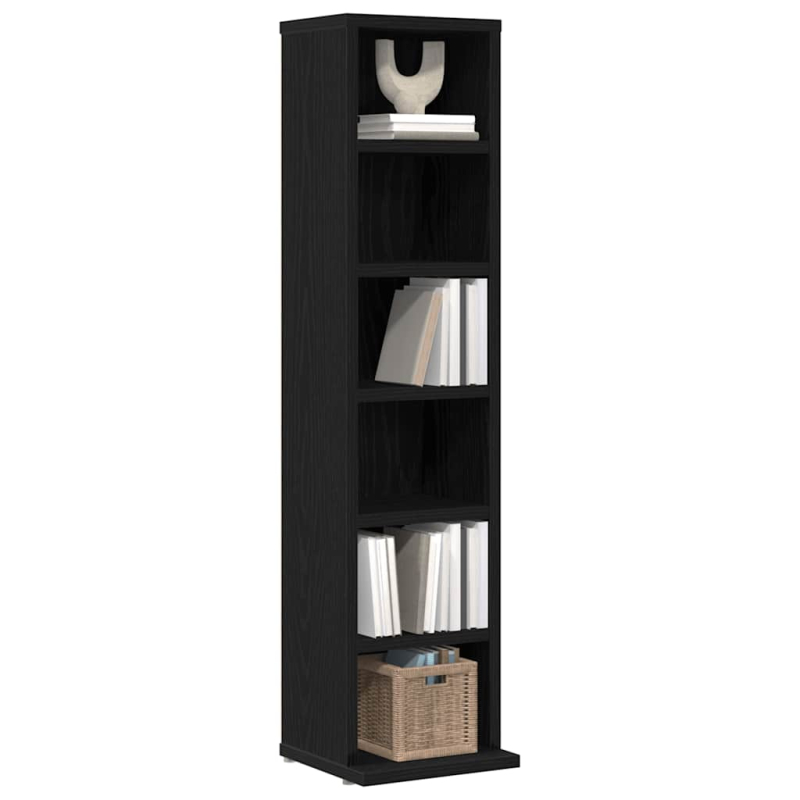 CD-Schrank Schwarz Eichen-Optik 21x20x88 cm Holzwerkstoff